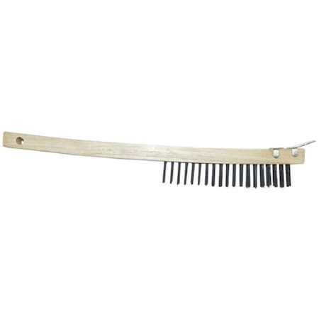 Gizmo WBS319 Wire Scratch Handle Wood Brush Stainless Steel - 3 x 19 in. GI153406